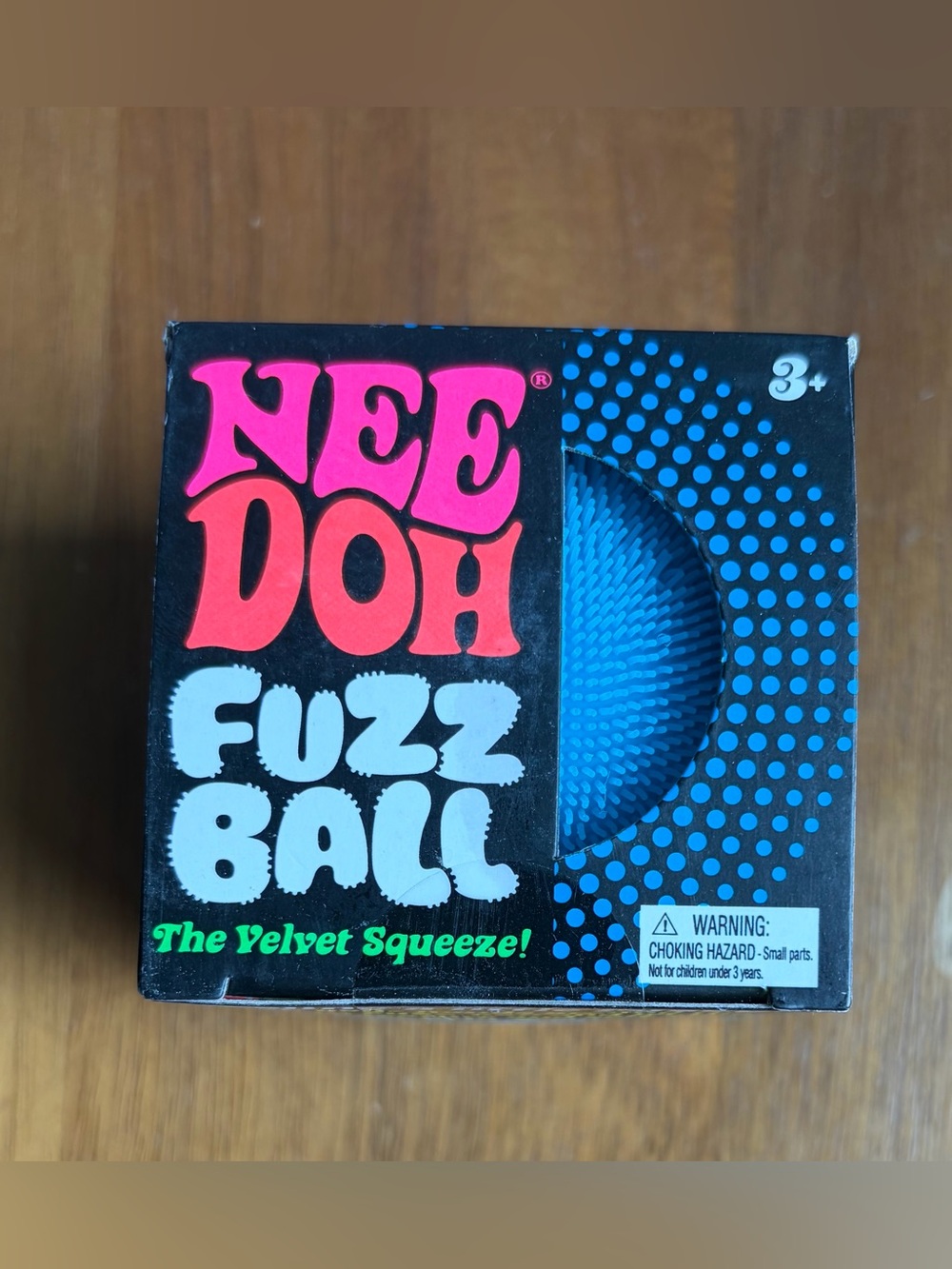 Needoh Blue Fuzz Ball Squishy Velvet Squeeze FuzzBall NEW IN BOX SEALED - Picture 5 of 6